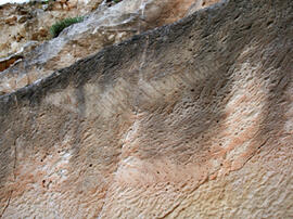 
Les carrières de El Ferriol et l'atelier de sculpture d'Elche (Alicante). Traces d'extraction de...